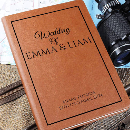 Personalized Wedding Guest Book, Custom Wedding Leather Guestbook, Wedding Reception Signing Book Wedding Keepsake Unique Wedding Guest Book