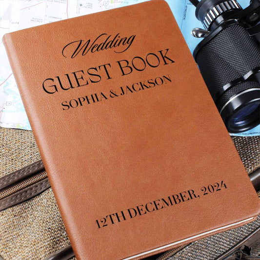 Wedding Reception Signing Book Custom Wedding Leather Guestbook, Personalized Wedding Guest Book, Wedding Keepsake Unique Wedding Guest Book