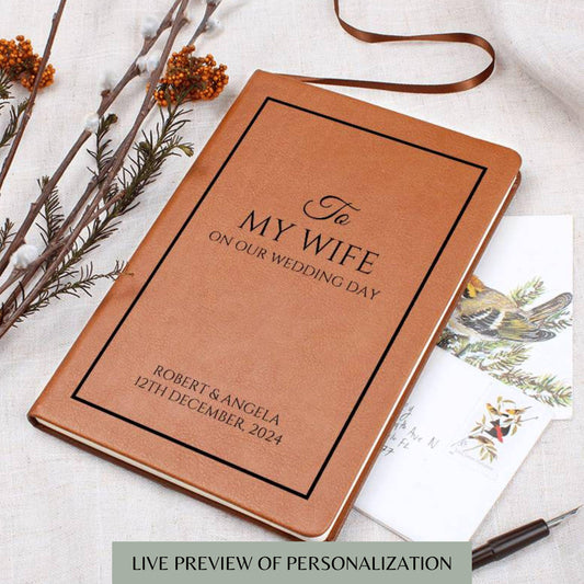 Personalized Wedding Vow Book Leather - His Vows Journal, To My Wife Notebook, Custom Vow Books, Wedding Personalized Vows Gift, Bride Gifts