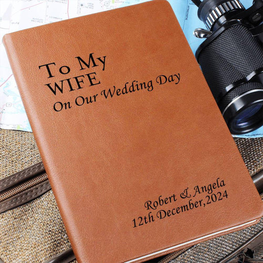Personalized Wedding Vow Leather Journal- His Vows Wedding Letter Keepsake To My Wife On Our Wedding Day Notebook For Bride From Groom Gift