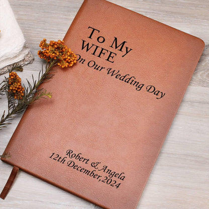 Personalized Wedding Vow Leather Journal- His Vows Wedding Letter Keepsake To My Wife On Our Wedding Day Notebook For Bride From Groom Gift