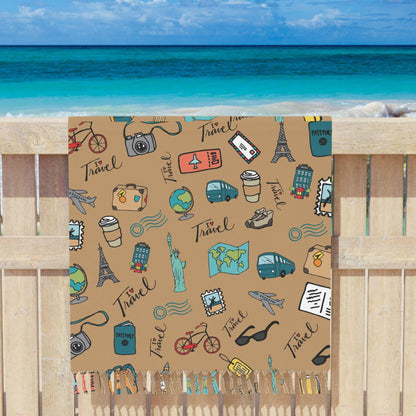 Teen Travel Beach Cloth | Boho Beach Blanket | Teenage Travel Gift | Beach Throw Blanket | Girls Trip Gifts | Vacation Travel Beach Cloth