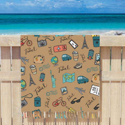 Teen Travel Beach Cloth | Boho Beach Blanket | Teenage Travel Gift | Beach Throw Blanket | Girls Trip Gifts | Vacation Travel Beach Cloth
