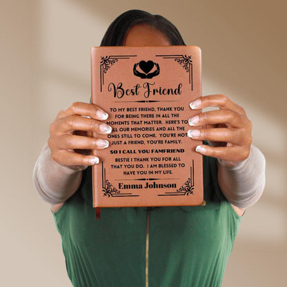 Personalized Best Friend Leather Journal, Custom Best Friend Gift For Best Friend Birthday Gift For Friends Soul Sister Gift Bestie BFF Gift