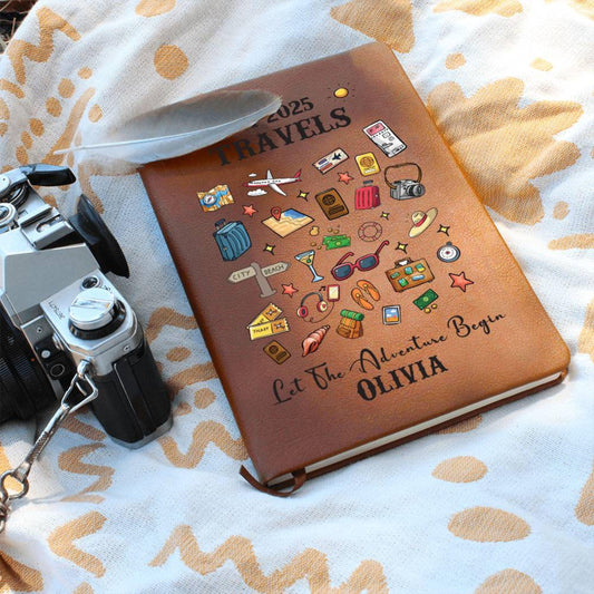 Personalised Leather Travel Journal- Teen Travel Journal, My Travel Journal Memory Keepsake Journal For Her/Him Camping, A5 Leather Notebook