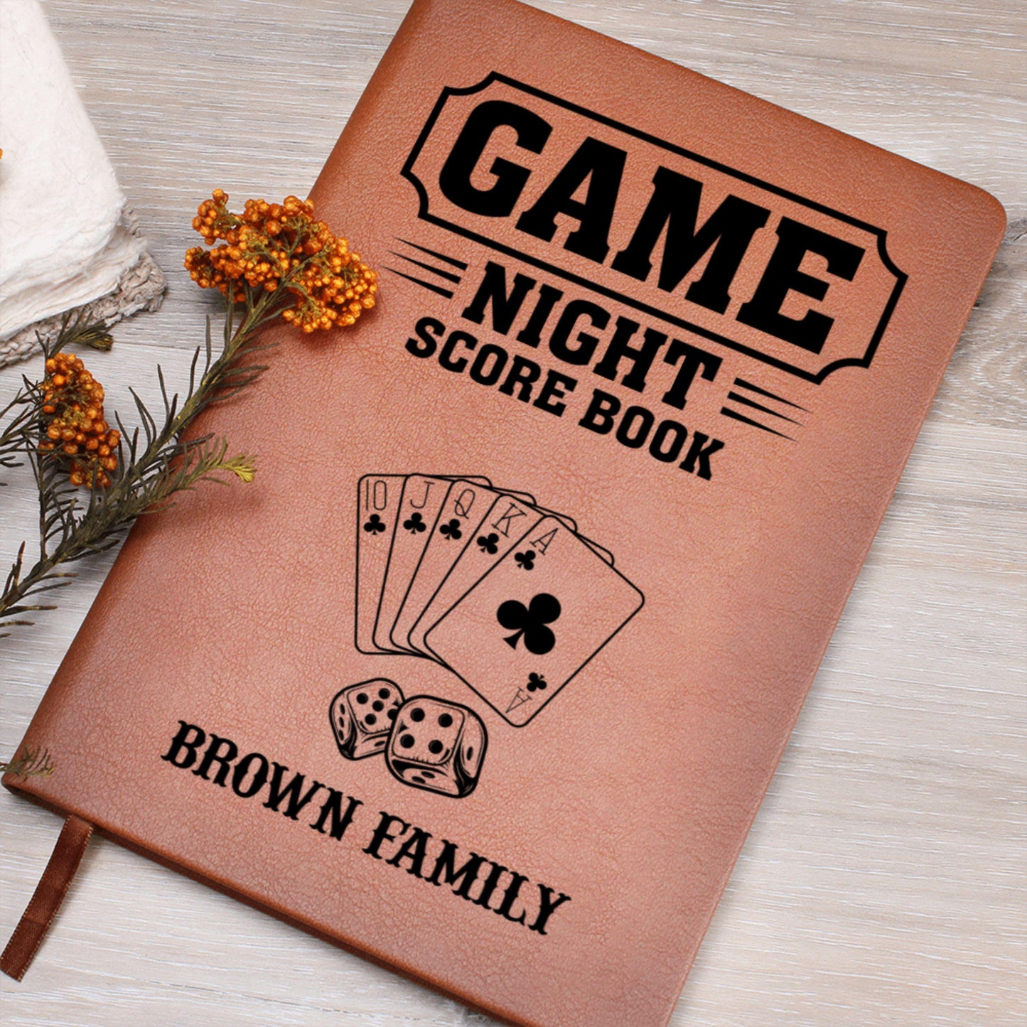 Personalized Game Night Score Book, Leather Card Game Scorebook, Family Game Night Scorekeeping, Couples Game Scores, Game Lover Family Gift