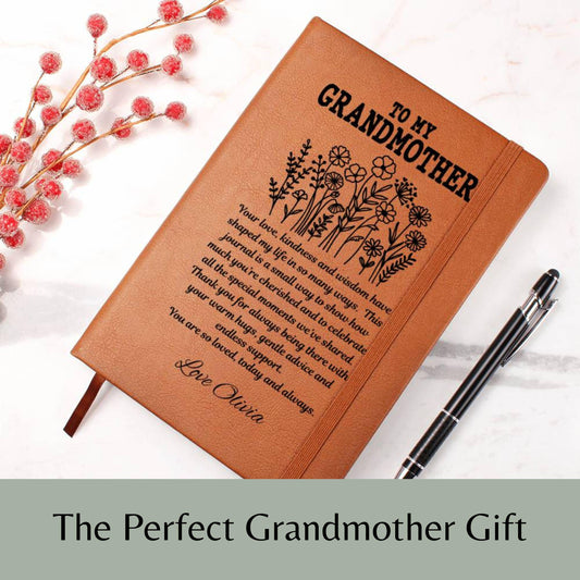 Personalized Leather Grandmother Journal-Grandmother Gift Memory Journal Grandmother Keepsake Gift Birthday Gift Custom Grandma Gift To Nana