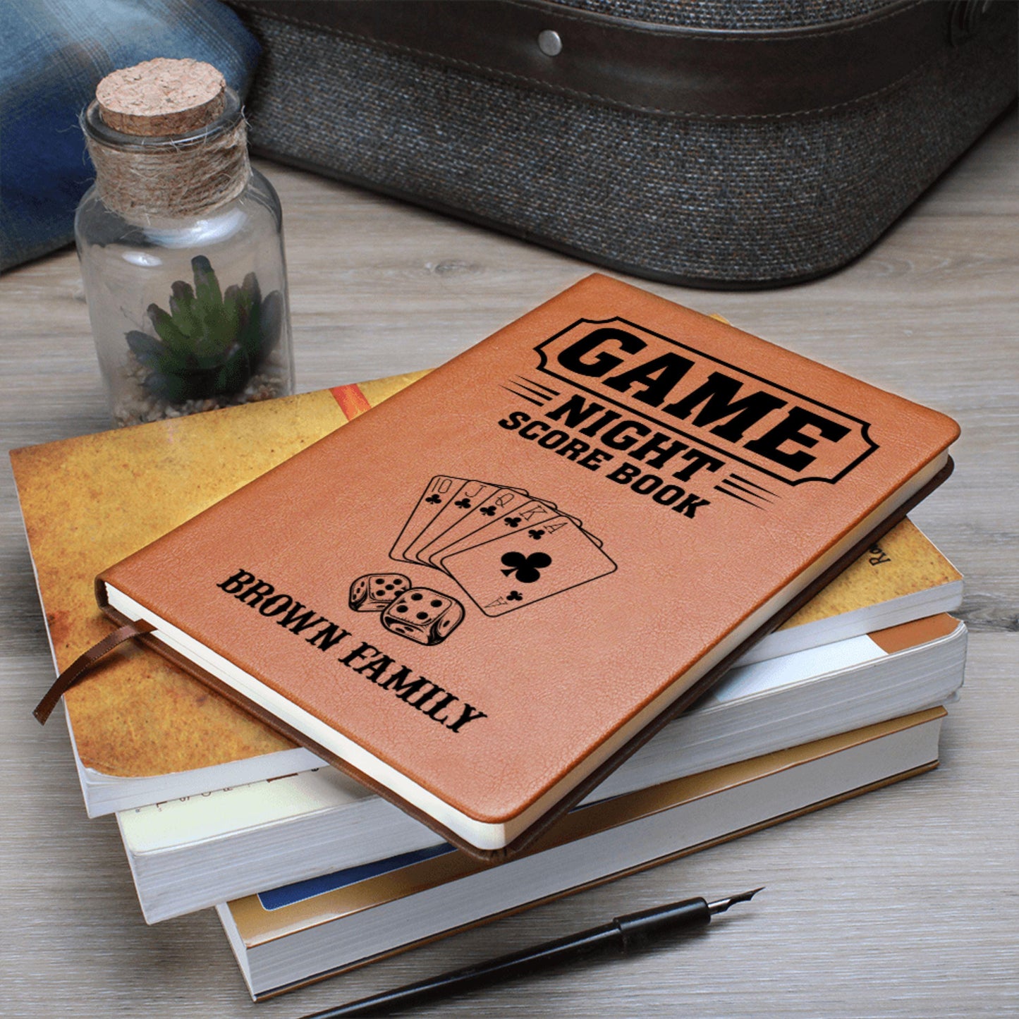 Personalized Game Night Score Book, Leather Card Game Scorebook, Family Game Night Scorekeeping, Couples Game Scores, Game Lover Family Gift