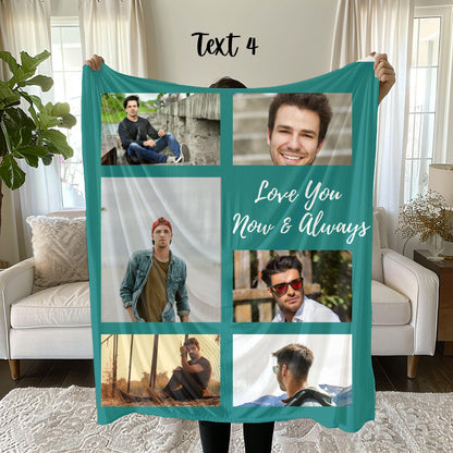Best Boyfriend Ever Custom Photo Blanket Valentines Gift For Boyfriend Personalized Blanket For Him with Photos Collage Blanket Custom Throw