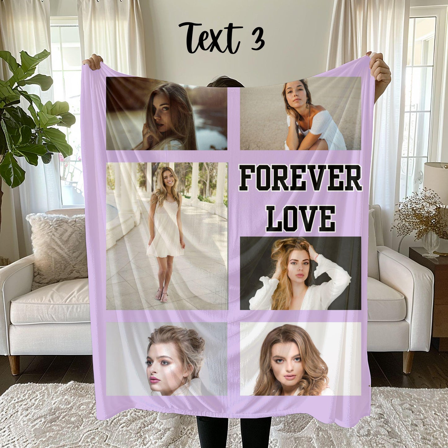 Custom Picture Collage Text Blanket Photo Collage Gifts for Wife Birthday Anniversary Gift Valentine's Gift for Wife Custom Photo Blanket