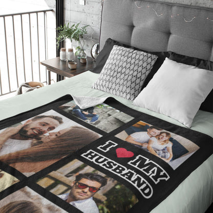 Custom Photo Blanket Gift For Husband Picture Blanket Collage Personalized Gifts For Him Valentines Throw Blanket Custom Picture Blanket