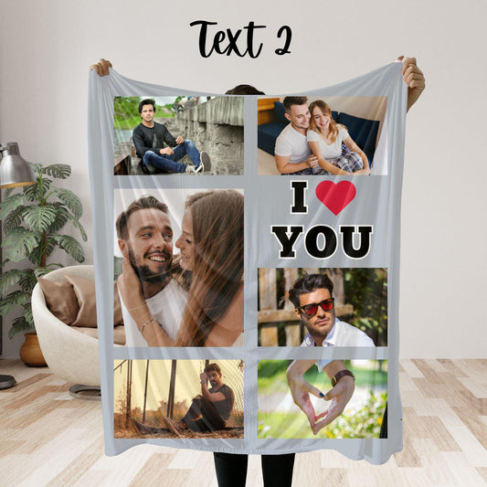 Custom Photo Blanket Gift For Husband Picture Blanket Collage Personalized Gifts For Him Valentines Throw Blanket Custom Picture Blanket