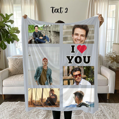 Best Boyfriend Ever Custom Photo Blanket Valentines Gift For Boyfriend Personalized Blanket For Him with Photos Collage Blanket Custom Throw