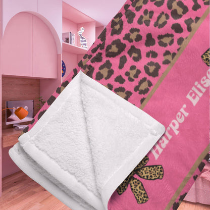 Custom Name Blanket For Teenage Teen Girl Leopard Print Gift First And Middle Name Blanket For Your Daughter DIY Blanket Girl Blanket Gift