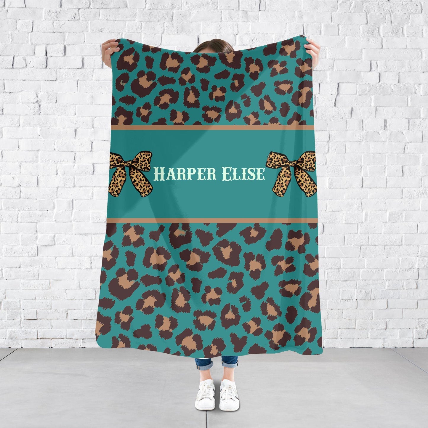 Custom Name Blanket For Teenage Teen Girl Leopard Print Gift First And Middle Name Blanket For Your Daughter DIY Blanket Girl Blanket Gift