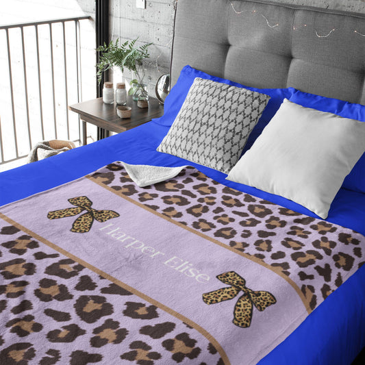 Custom Name Blanket For Teenage Teen Girl Leopard Print Gift First And Middle Name Blanket For Your Daughter DIY Blanket Girl Blanket Gift