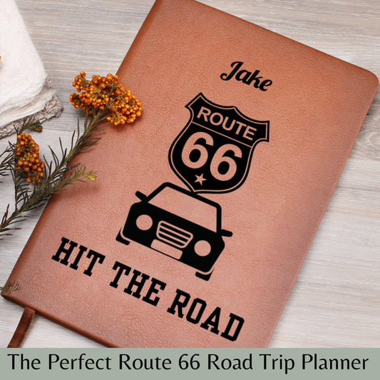 Personalized Route 66 Travel Journal – Road Trip Planner & Memory Book for USA Road Adventures, Historic US Route 66 Vacation Diary