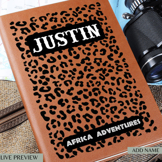 Personalized Africa Travel Journal A5 Leather Notebook Travel Memory Keepsake Custom Travel Diary Gift for Him Her Adventure Journal Gift