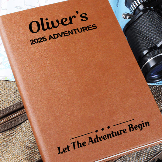 Personalized Travel Journal 2025 Adventure Book Custom Name Leather Notebook Let the Adventure Begin Travel Gift Keepsake Diary Memory Book