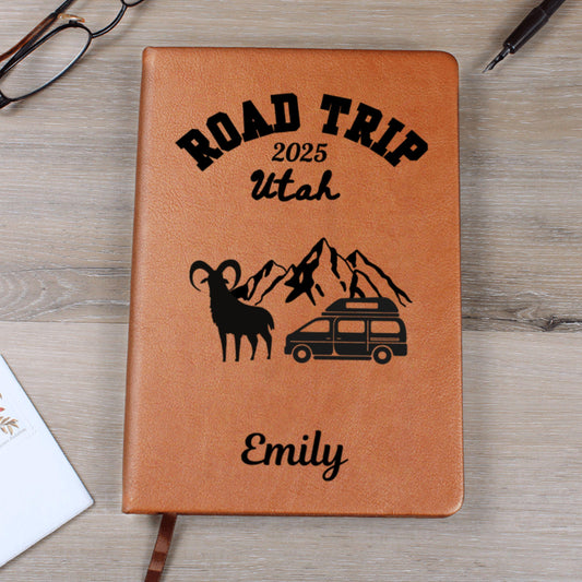 Utah Road Trip Journal Personalized Travel Notebook Road Trip Diary USA Travel Gift Adventure Journal Custom Memory Book for Him Her A5