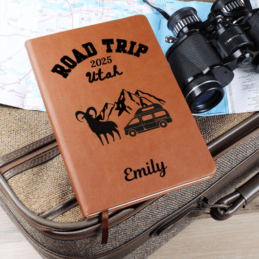 Utah Road Trip Journal Personalized Travel Notebook Road Trip Diary USA Travel Gift Adventure Journal Custom Memory Book for Him Her A5