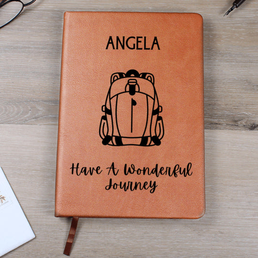 Personalized Backpacker Travel Journal Custom Name Adventure Notebook Gift for Travelers Hikers Gap Year Students Safe Journey Keepsake