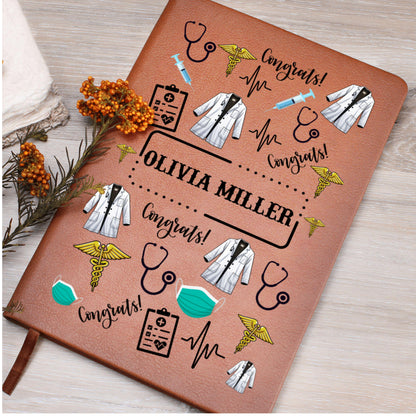 White Coat Ceremony Journal - Personalized Leather Gift for Med Students Doctors Nurses PAs Match Day Graduation Keepsake for Healthcare