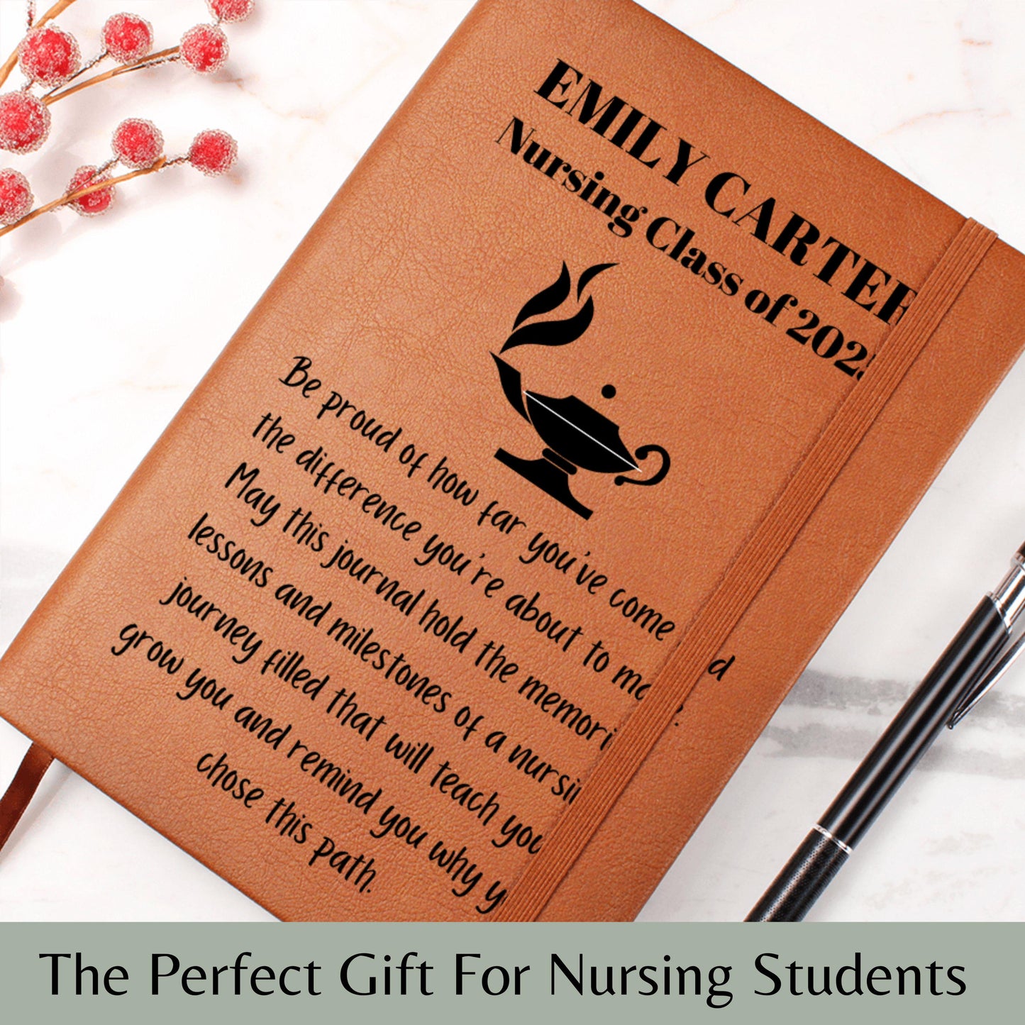 Personalized Nurse White Coat Ceremony Journal Gift, Custom Name Journal for Nursing Student, RN Graduation Keepsake, Future Nurse Gift Idea