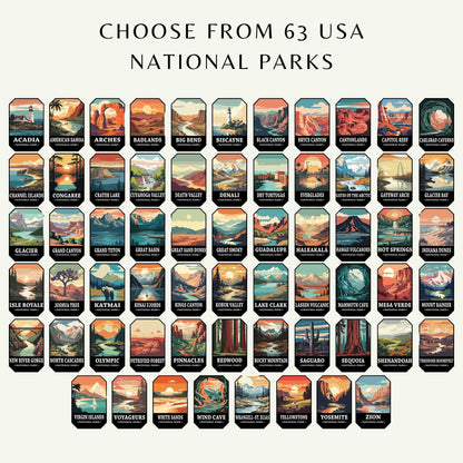 Custom USA National Parks Leather Journal -National Park Trip Planner Gift For Mountain Hiking Family Camping Vacation Keepsake All 63 Parks