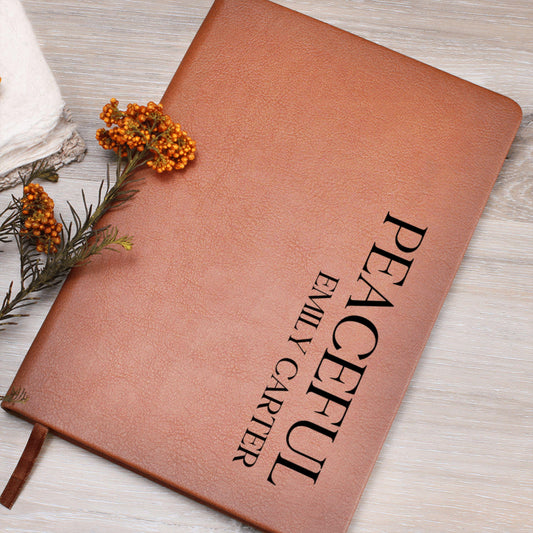 Personalized Leather Journal- Peaceful