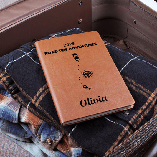 Road Trip Adventures Trip Planner - Personalized Leather Travel Journal Road Trip Diary Road Trip Gift Trip Planner Road Adventure Journal