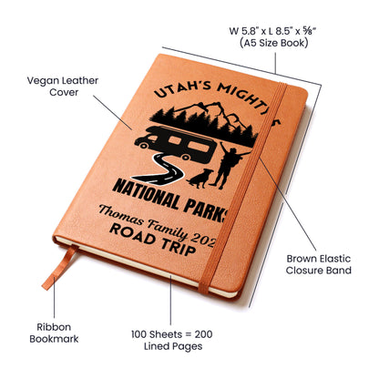 Utah's Mighty Five National Parks Road Trip Planner – Personalized Travel Journal Gift Hikers, Campers Nature Lovers National Park Checklist