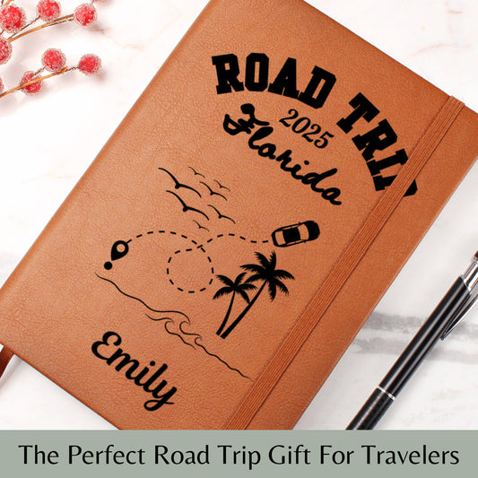 Florida Road Trip Journal Personalized Travel Notebook Custom A5 Adventure Diary Gift Travel Memory Book for Him Her Vacation Planner