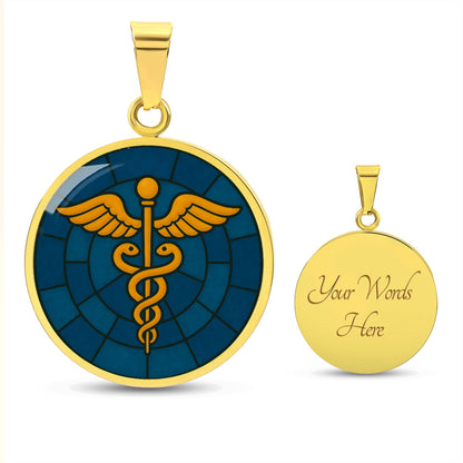White Coat Ceremony Necklace Caduceus Pendant Personalized Medical Gift for Doctor Nurse PA Med Student Match Day or Graduation Keepsake