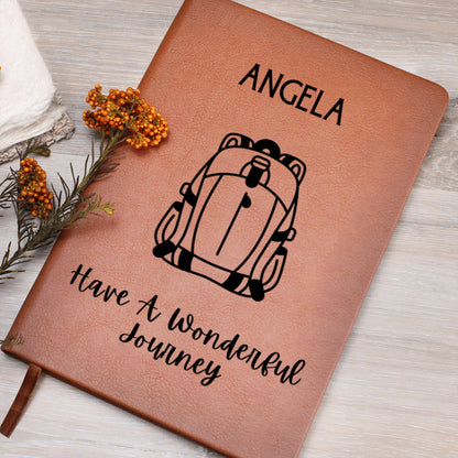 Personalized Backpacker Travel Journal Custom Name Adventure Notebook Gift for Travelers Hikers Gap Year Students Safe Journey Keepsake