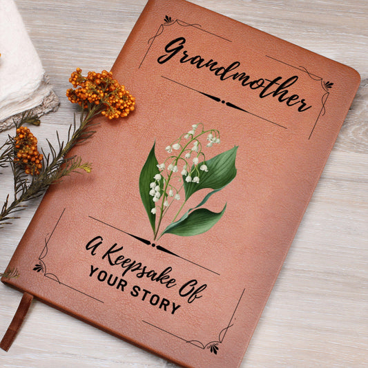 Grandmother A Keepsake Of Your Story Birth Flower Leather Journal Grandmother Gift Memory Journal Grandmother Keepsake Gift Birthday Gift