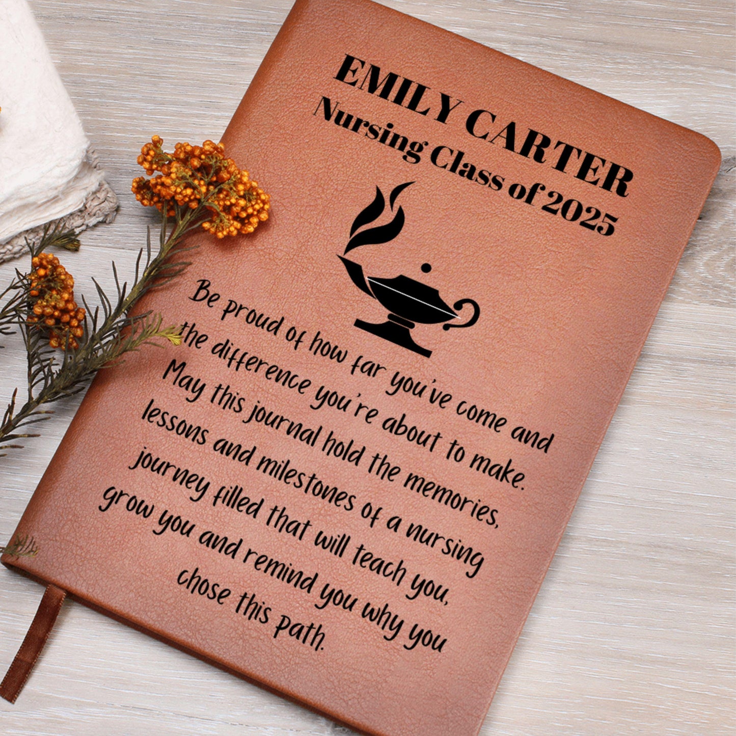 Personalized Nurse White Coat Ceremony Journal Gift, Custom Name Journal for Nursing Student, RN Graduation Keepsake, Future Nurse Gift Idea