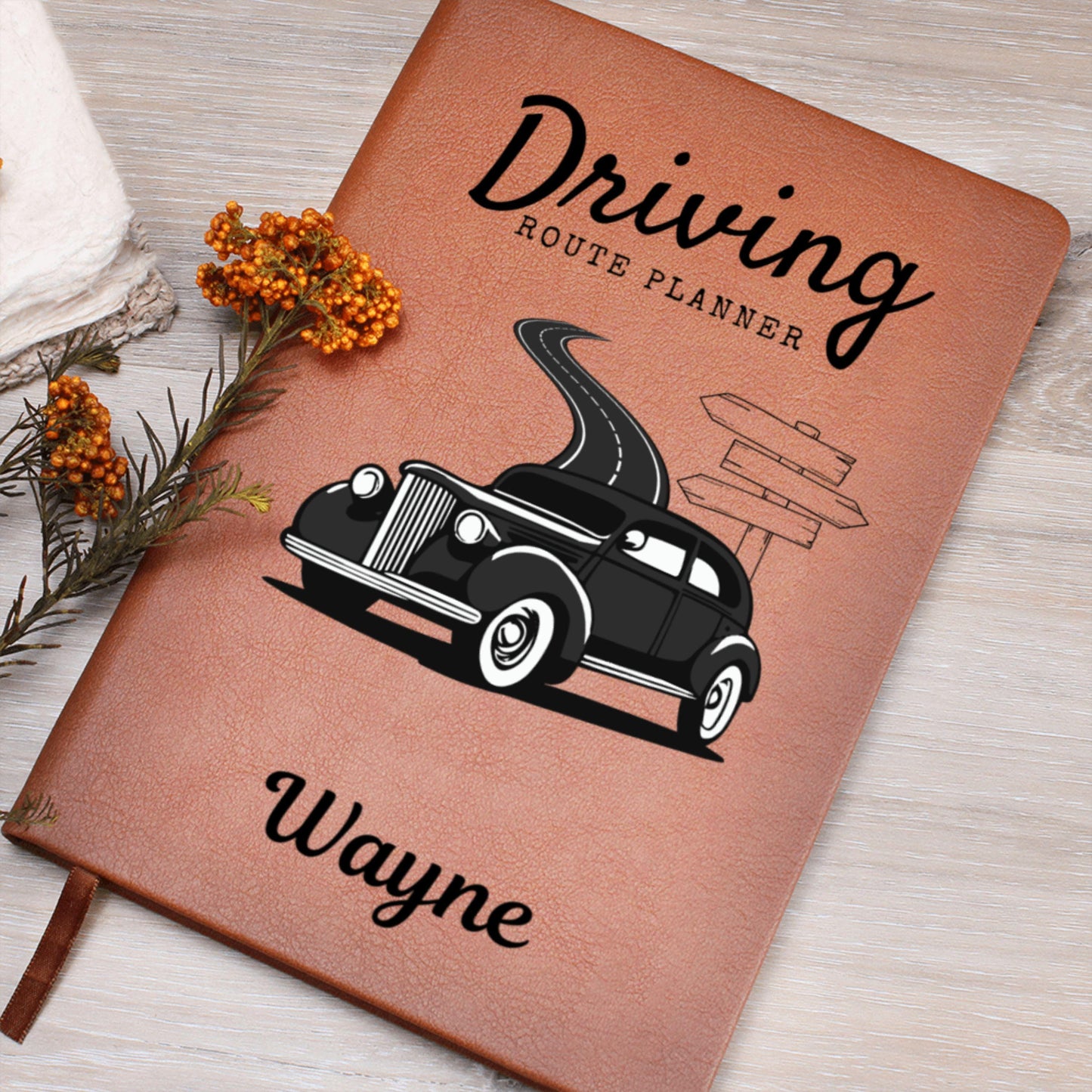 Driving Route Planner Journal Personalized Road Trip Notebook Custom Travel Log Gift for Drivers Road Trip Keepsake Car Journey Organizer