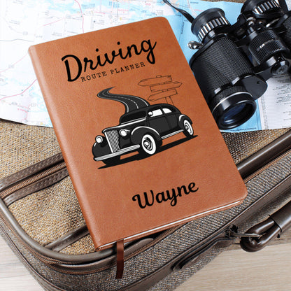 Driving Route Planner Journal Personalized Road Trip Notebook Custom Travel Log Gift for Drivers Road Trip Keepsake Car Journey Organizer
