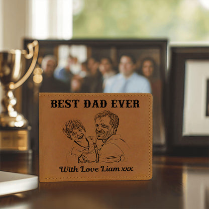 Custom Photo Wallet For Dad in Gift Box Personalized Leather Wallet with Picture Best Dad Ever Gift Fathers Day Gift Bifold Wallet For Dad