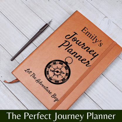 Personalized Leather Journey Planner Journal Custom Travel Notebook Life Adventure Log Book Travel Keepsake Gift for Her or Him Memory Book