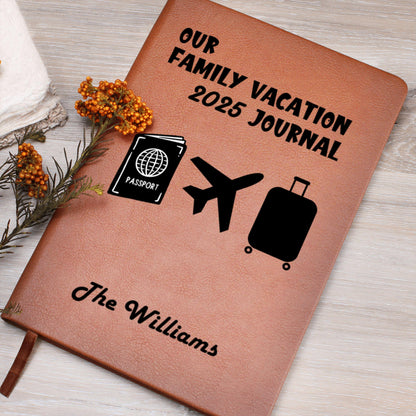 Personalized Family Vacation Journal Custom Travel Diary Gift Idea Trip Memory Notebook Leather Adventure Log Custom Name Travel Planner