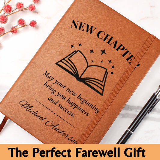 New Chapter Journal Custom Going Away Gift for Coworker Boss Leaving Gift Personalized Retirement Farewell Present New Job Gift for Him Her