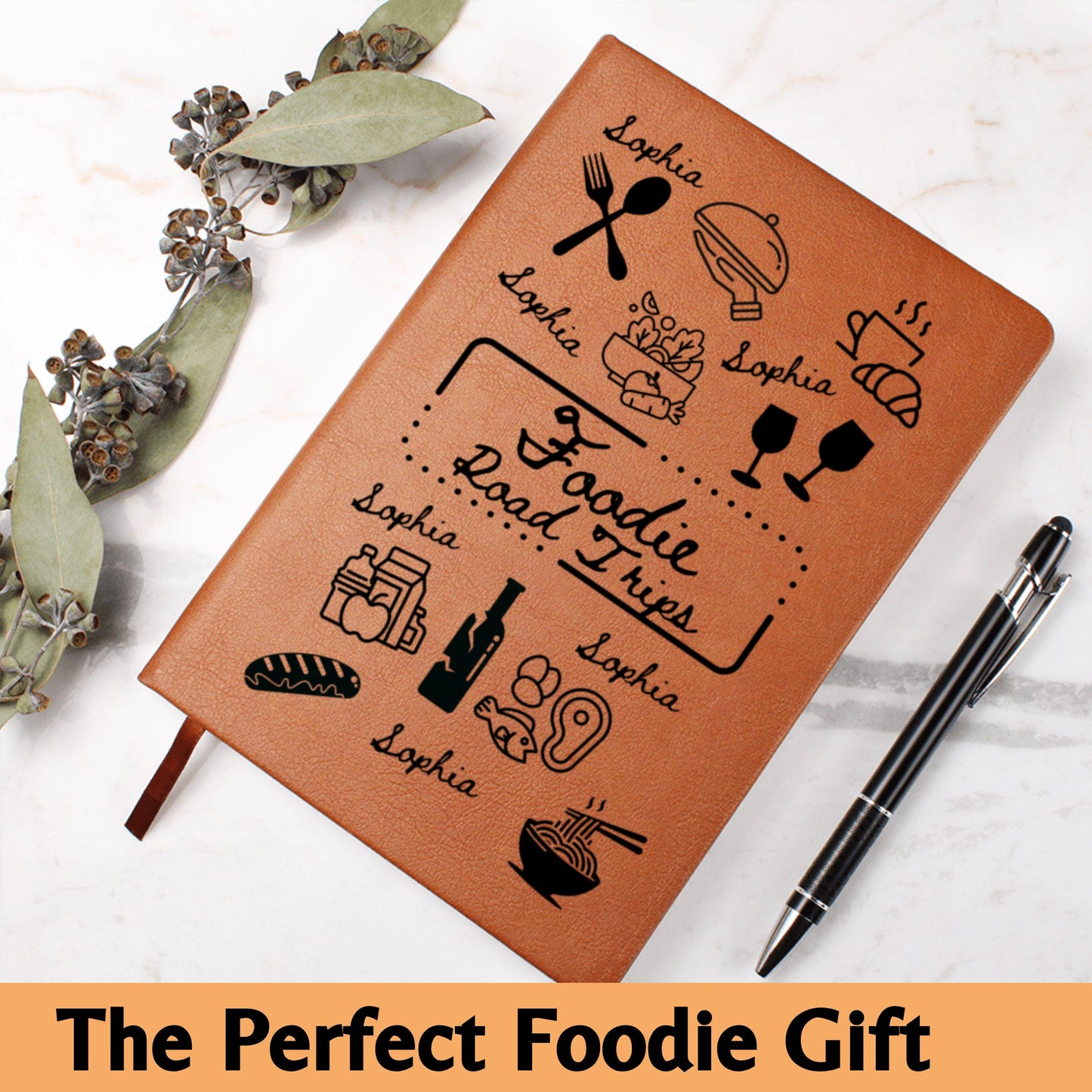Foodie Road Trip Journal Food Journal Road Trip Diary Travel Notebook Custom Chef Gift for Food Lover Culinary Memory Book Adventure Log