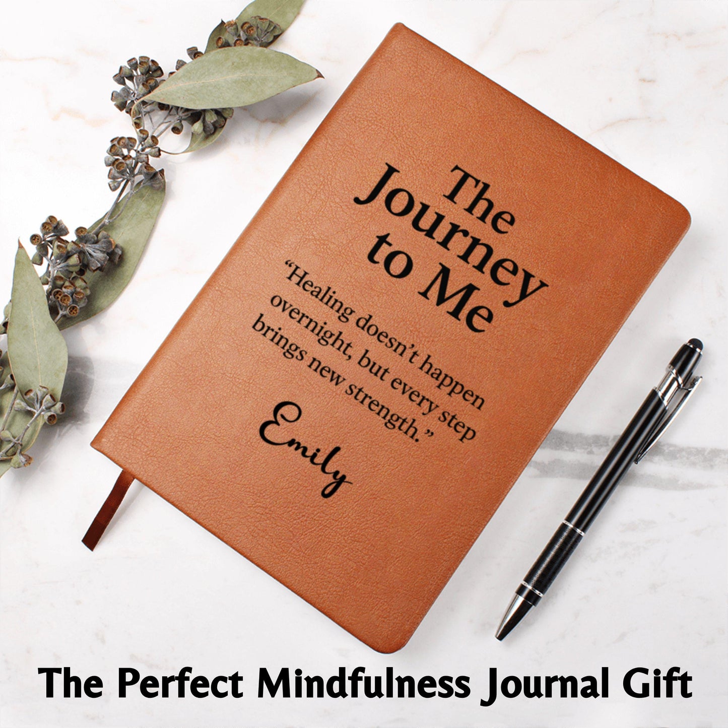 Journey to Me Journal Personalized Leather Self Discovery Diary Custom Healing Journal Gift for Women Self Love Reflection Mental Health Log