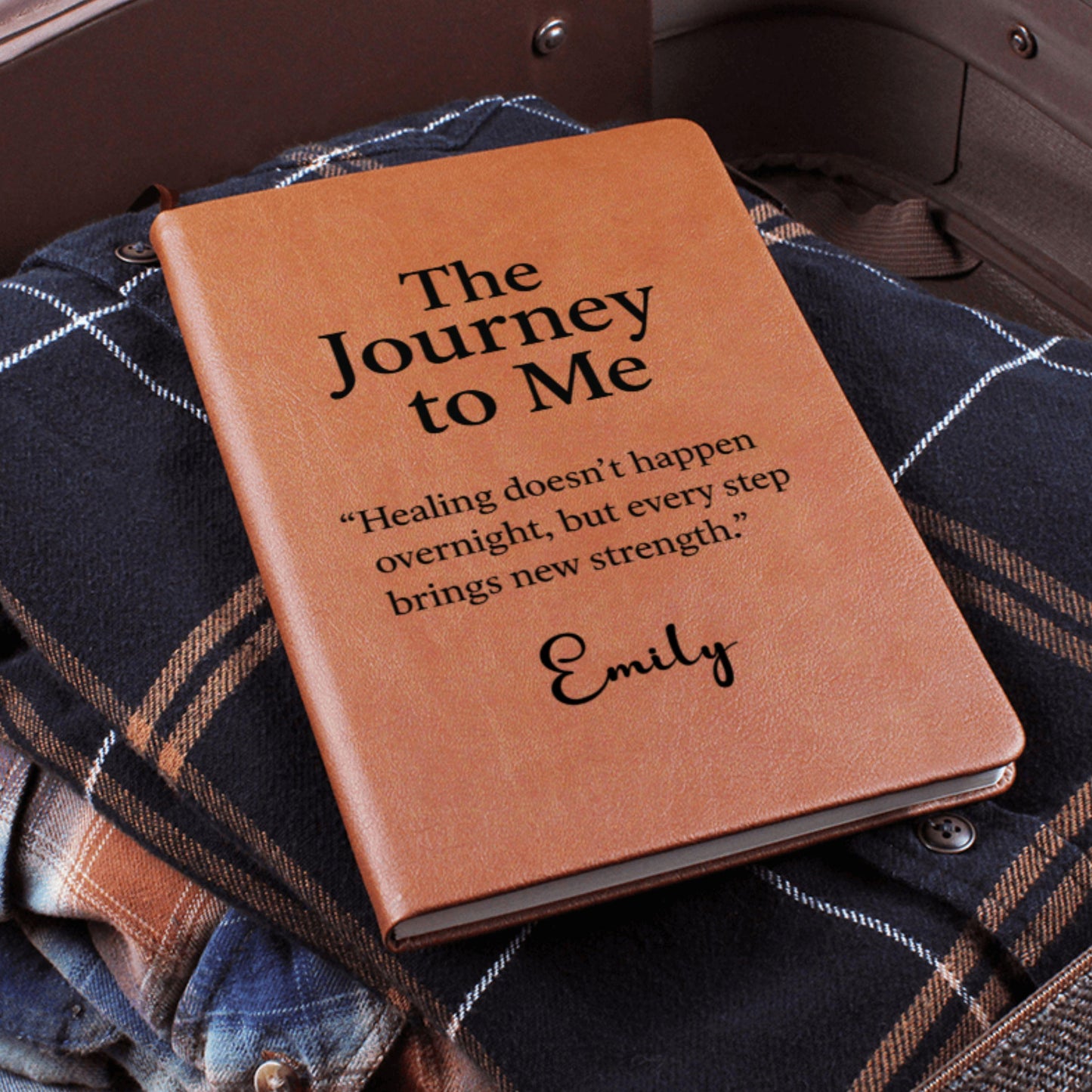 Journey to Me Journal Personalized Leather Self Discovery Diary Custom Healing Journal Gift for Women Self Love Reflection Mental Health Log