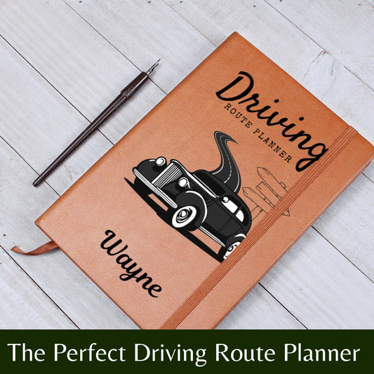 Driving Route Planner Journal Personalized Road Trip Notebook Custom Travel Log Gift for Drivers Road Trip Keepsake Car Journey Organizer