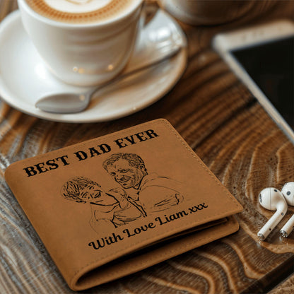 Custom Photo Wallet For Dad in Gift Box Personalized Leather Wallet with Picture Best Dad Ever Gift Fathers Day Gift Bifold Wallet For Dad