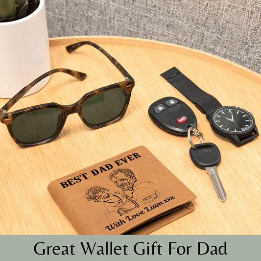 Custom Photo Wallet For Dad in Gift Box Personalized Leather Wallet with Picture Best Dad Ever Gift Fathers Day Gift Bifold Wallet For Dad
