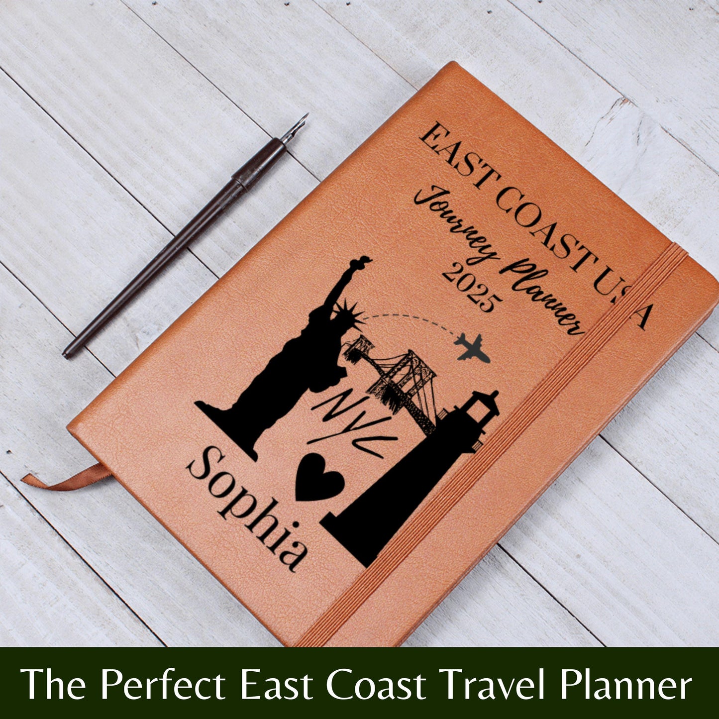 East Coast USA Trip Planner Journal Personalized Travel Notebook Custom Road Trip Log Book Gift for Travelers East Coast Vacation Journal